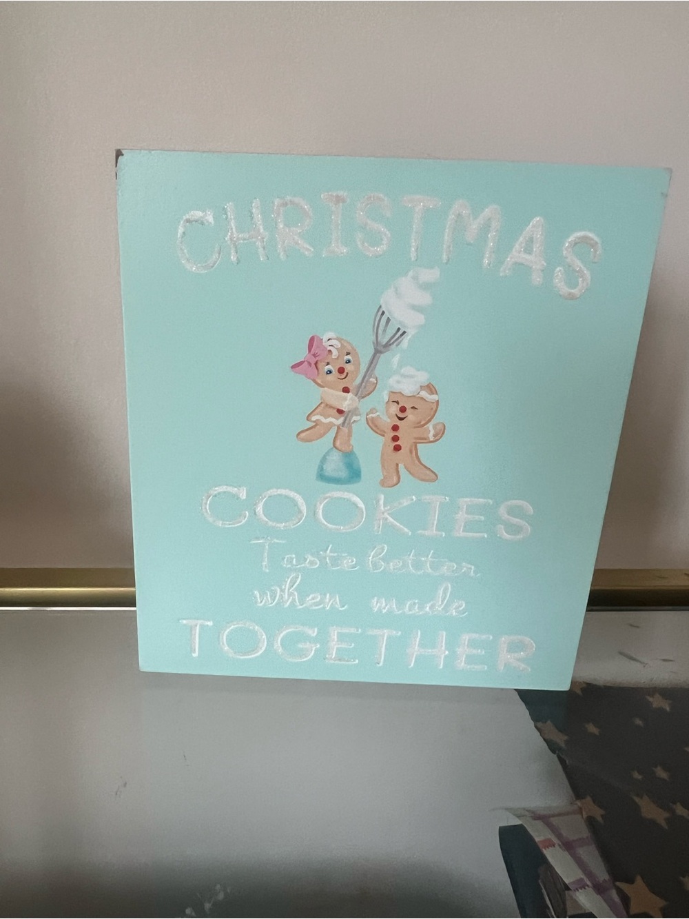 Christmas Cookies Wall Sign - Light Aqua Holiday Décor